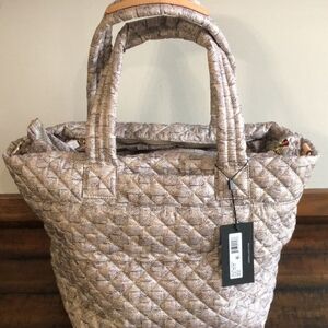 MZ Wallace NWT Designer Metro Quilted Tote Deluxe in Tan